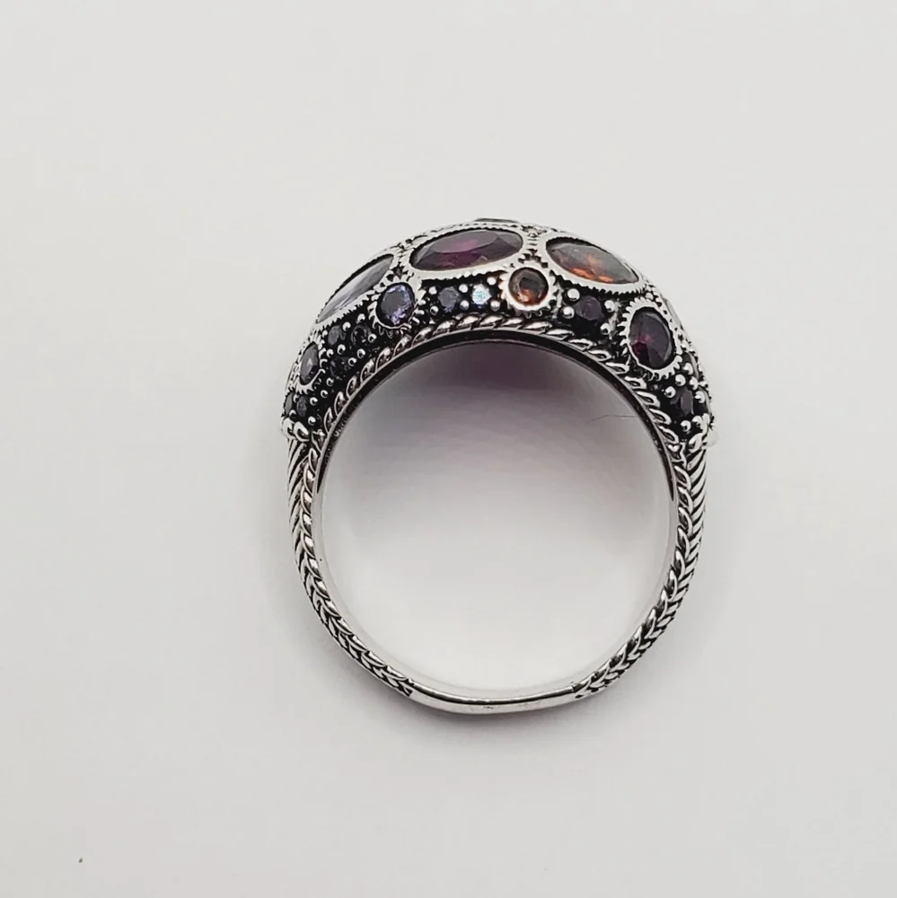 Pink Orange Purple Gemstone Ring